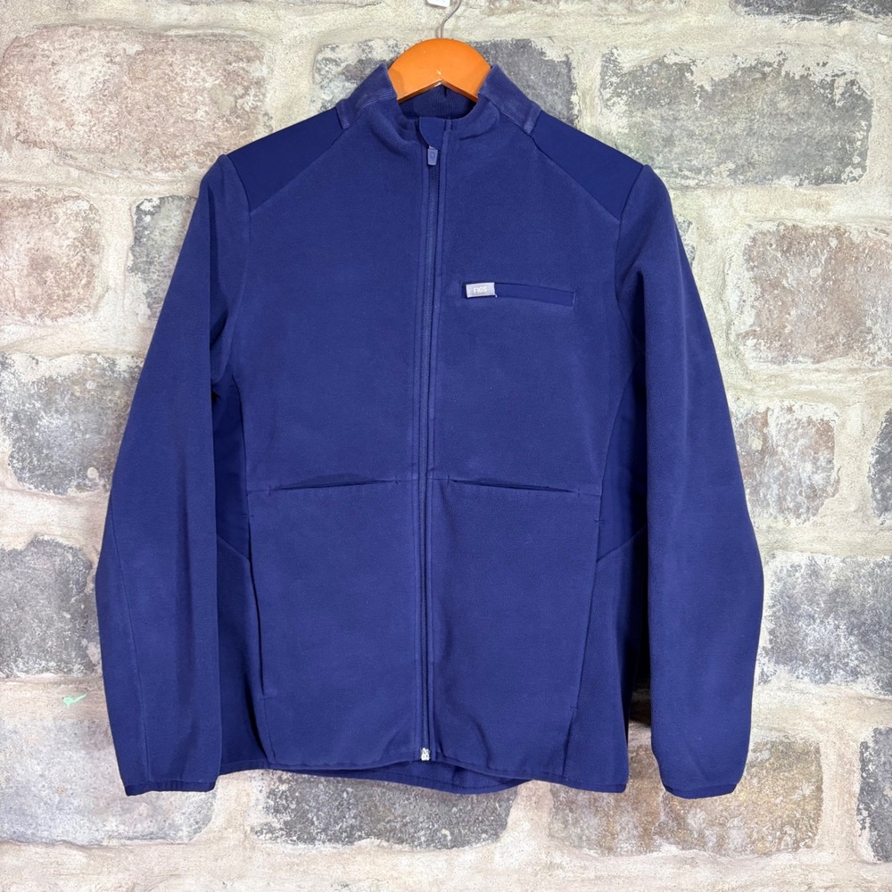Figs Womens Navy Blue Primaloft On-Shift Fleece Scrub Jacket WXXOW1007 Medium